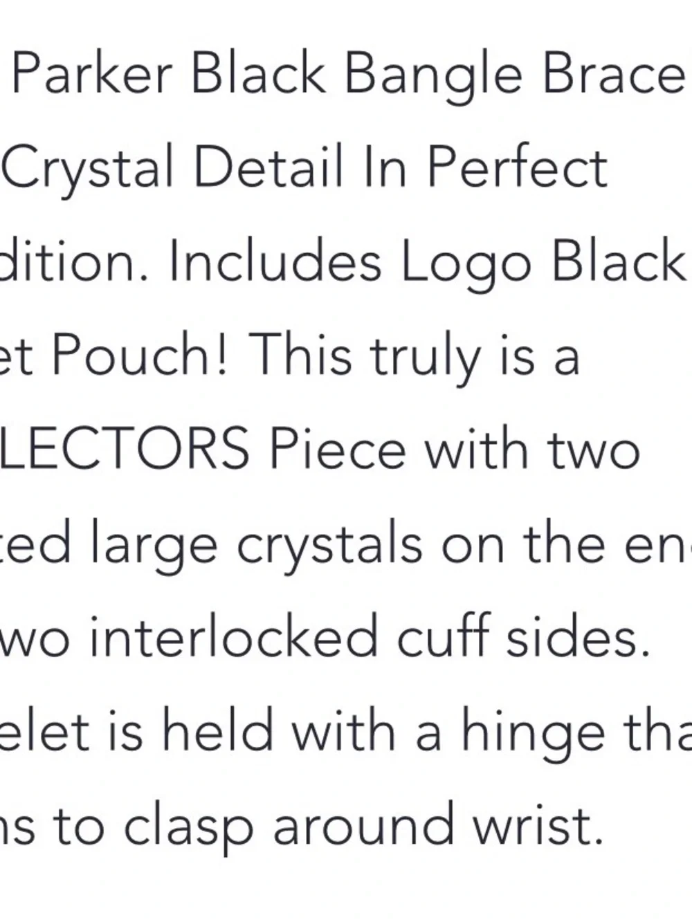 Edie Parker Black Resin Bangle with Crystal Accents